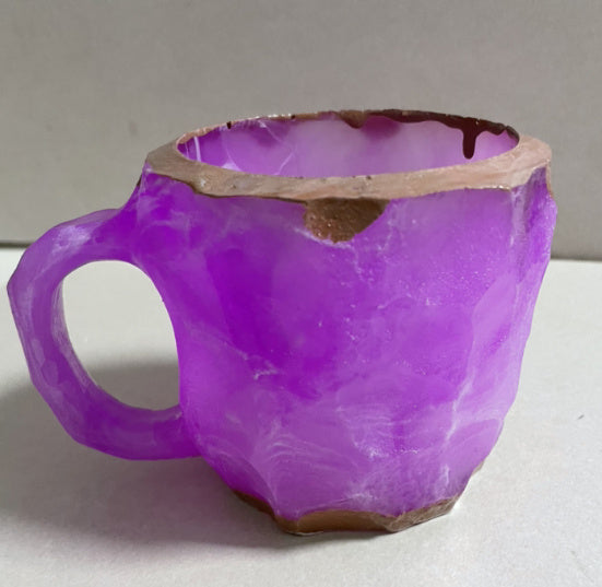 400ml Resin Mineral Crystal Coffee Mugs With Handles Elegant Fake Mineral Crystal Cup For Workplace Home Decor Christmas Gift Kitchen Gadgets Purple 10cm High No inner liner 0 - Tophatter Daily Deals