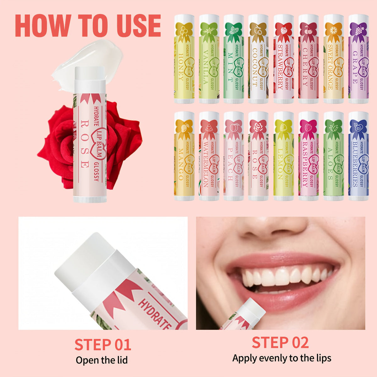 10-Pack: Tinted Moisturizing Lip Balm Set, Assorted Flavors Beauty & Personal Care - Tophatter Daily Deals