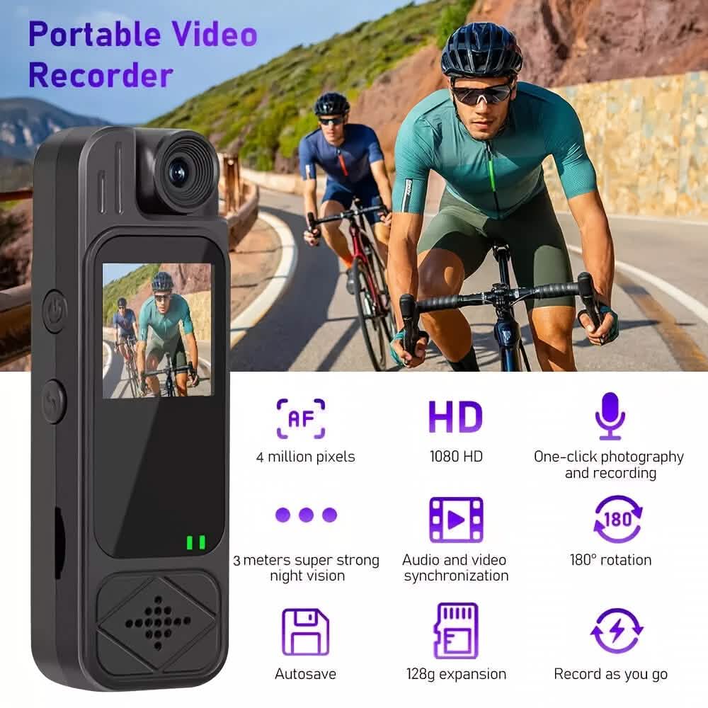 Premium Portable Body Camera Recorder – HD, SD Card Compatible Cameras & Drones - Tophatter Daily Deals