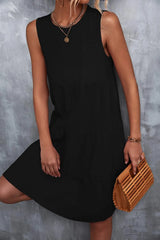 Sleeveless Round Neck Tiered Dress Casual Dresses - Tophatter Daily Deals