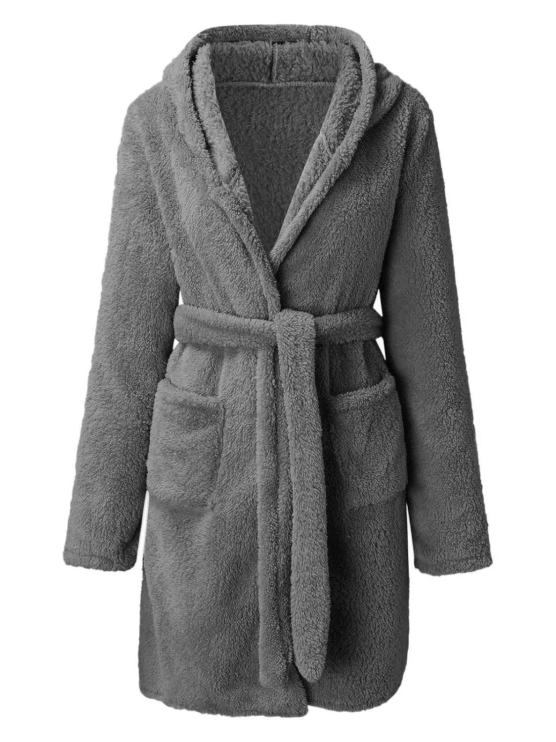 Tie Waist Hooded Robe Sleep Dresses - Tophatter Daily Deals