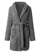 Tie Waist Hooded Robe Sleep Dresses - Tophatter Daily Deals