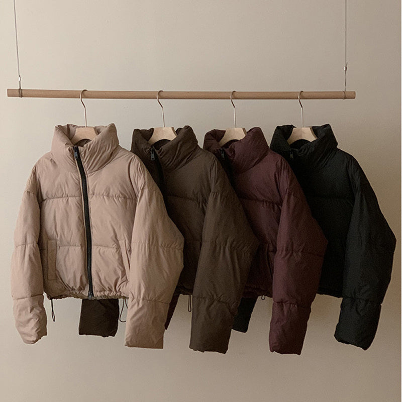 Insulating Women’s Cropped Puffer Coat - Boxy Polyester 3D Changing Face Moving Picture Frame - Tophatter Daily Deals