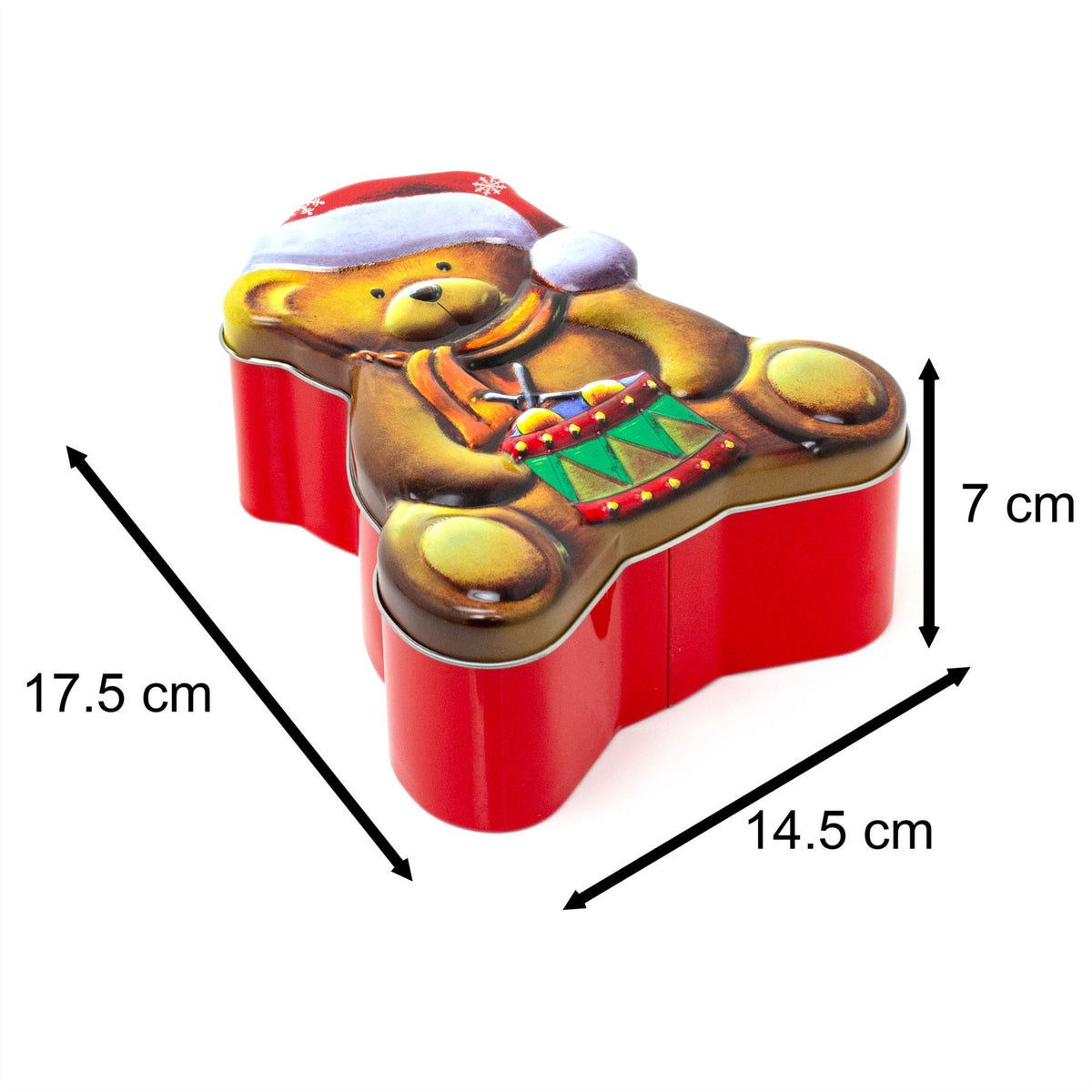 Charming Christmas Storage Tin With Festive Designs for Sweets Treats Surprises - Teddy Bear Tin - Tophatter Daily Deals