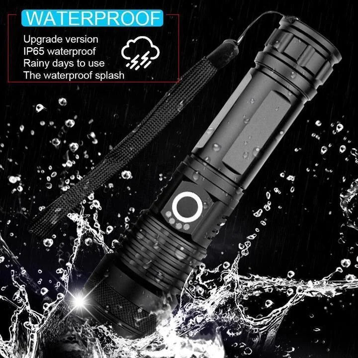 90000 Lumens XHP50.2 Zoom Flashlight USB Rechargeable - Tophatter Daily Deals