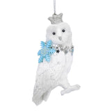 White Owl Christmas Tree Bauble | Resin Bird Christmas Tree Ornament - 9cm Baubles - Tophatter Daily Deals