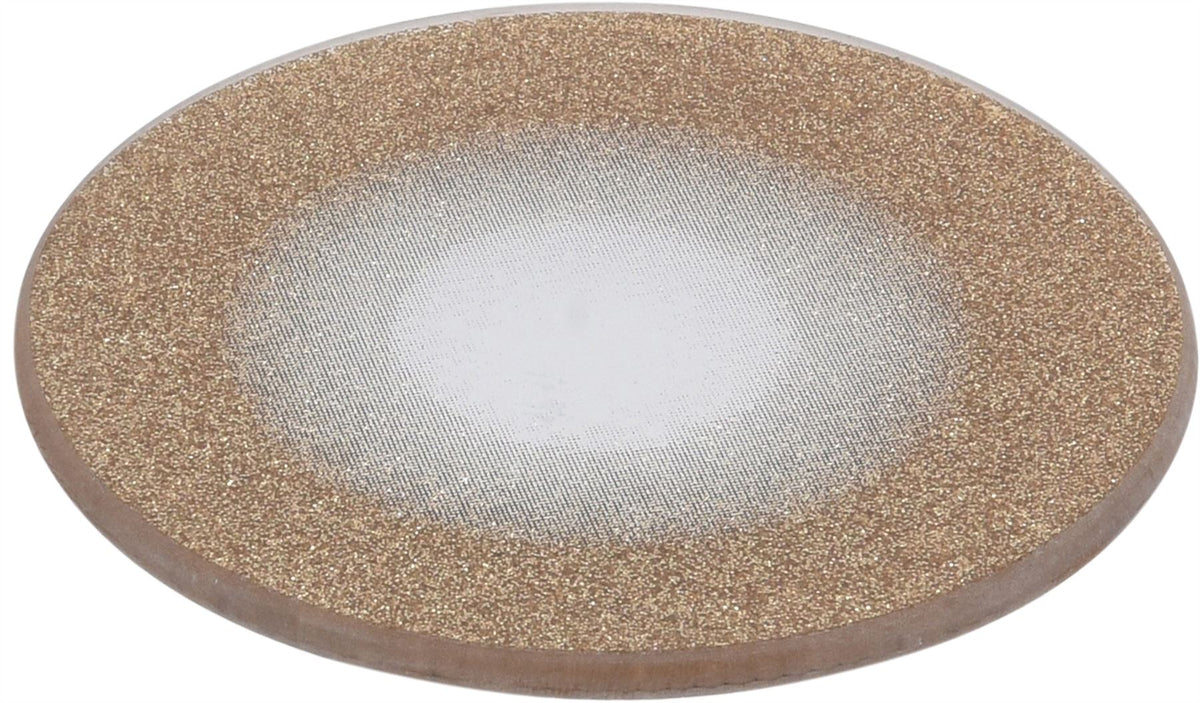 Round Glitter Glass Mirror Candle Plate Stand - Gold Sparkle Candles Coaster 15cm Candle Plate - Tophatter Daily Deals