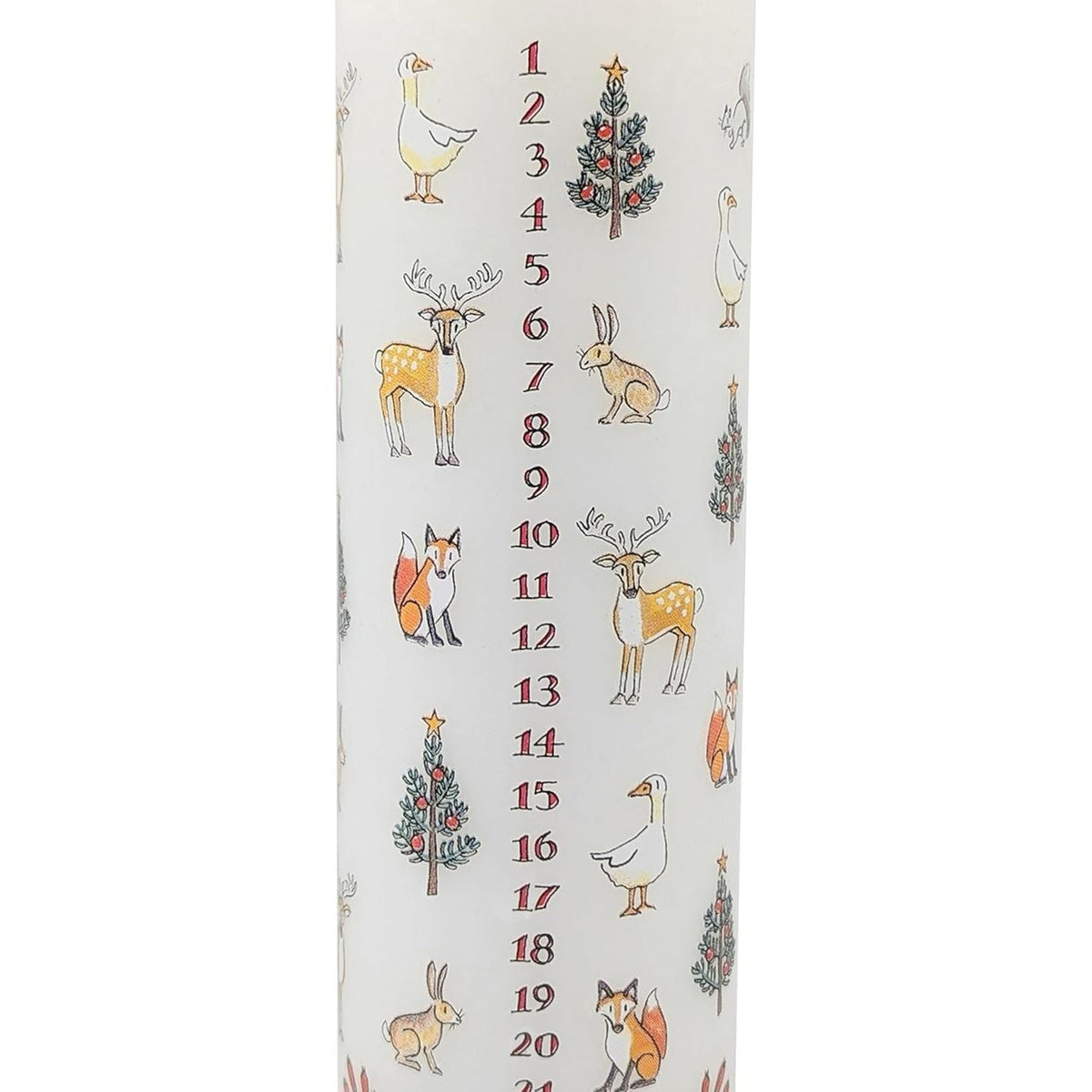 Winter Wildlife Advent Pillar Candle | Christmas Advent Calendar Candle - 20cm Advent Candle - Tophatter Daily Deals