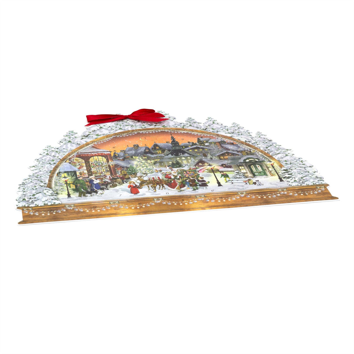 Victorian Christmas Arch Advent Calendar with Santa Scene & Ribbon Hanger Advent Calendar - Tophatter Daily Deals