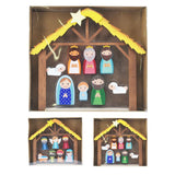 Wooden Nativity Scene with Mini Figures & Stable | Christmas Nativity Set Nativity Set - Tophatter Daily Deals