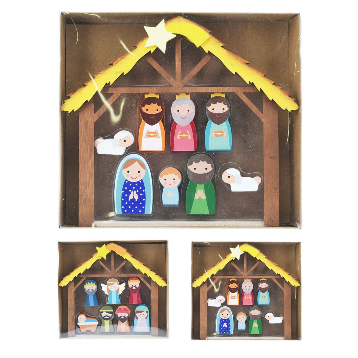 Wooden Nativity Scene with Mini Figures & Stable | Christmas Nativity Set Nativity Set - Tophatter Daily Deals