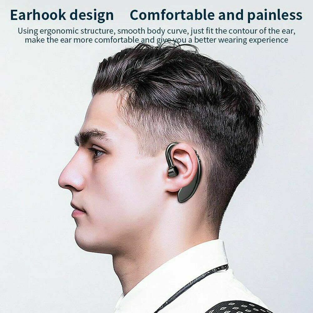 Bluetooth 5.0 Earpiece Driving Trucker Wireless Headset Earbuds Noise Cancelling 5 - Tophatter Daily Deals