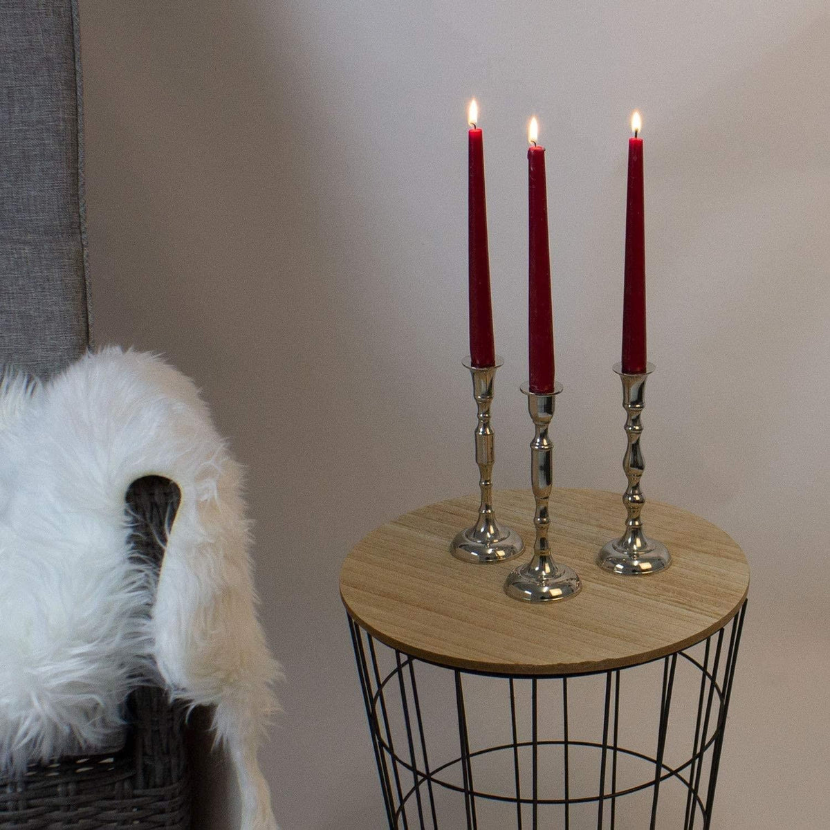Silver Metal Dinner Table Pillar Candlestick Candle Holder Decoration - Design Varies Candlestick - Tophatter Daily Deals