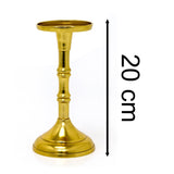 Gold Metal Dinner Candlestick | Pillar Candle Holder Aluminium Candlestick 20cm Candlestick - Tophatter Daily Deals