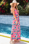 Printed V-Neck Maxi Cami Dress Casual Dresses - Tophatter Daily Deals