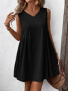 Ruched V-Neck Sleeveless Mini Dress Casual Dresses - Tophatter Daily Deals