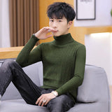 Fitted Men’s Turtleneck Sweater - Slim Fit Cotton Blend Green 3D Changing Face Moving Picture Frame - Tophatter Daily Deals