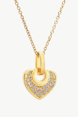 Crystal Heart Pendant Necklace Gold One Size Necklaces - Tophatter Daily Deals