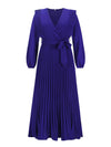 Pleated Surplice Tie Waist Maxi Dress Casual Dresses - Tophatter Daily Deals