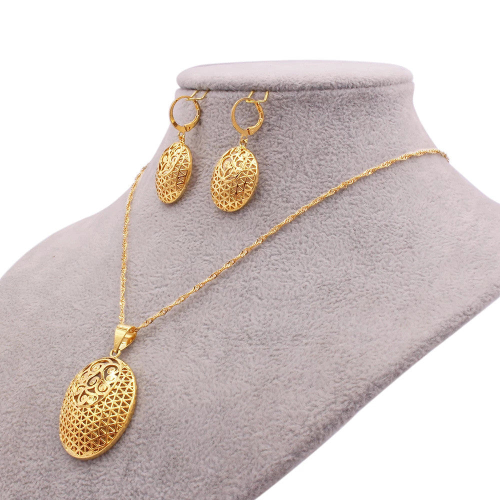 24k Gold Plated Jewelry Set African Jewelry 0 - Tophatter Daily Deals