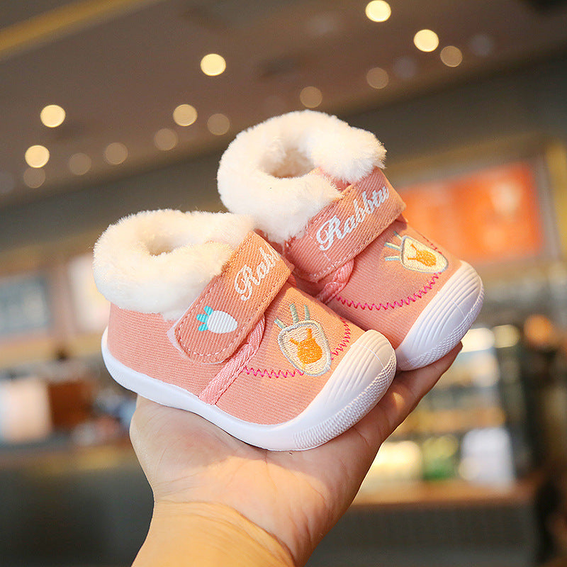 Baby Cotton Shoes, Toddler Shoes 0-2 Years Old 1 Soft Sole Pink 0 - Tophatter Daily Deals