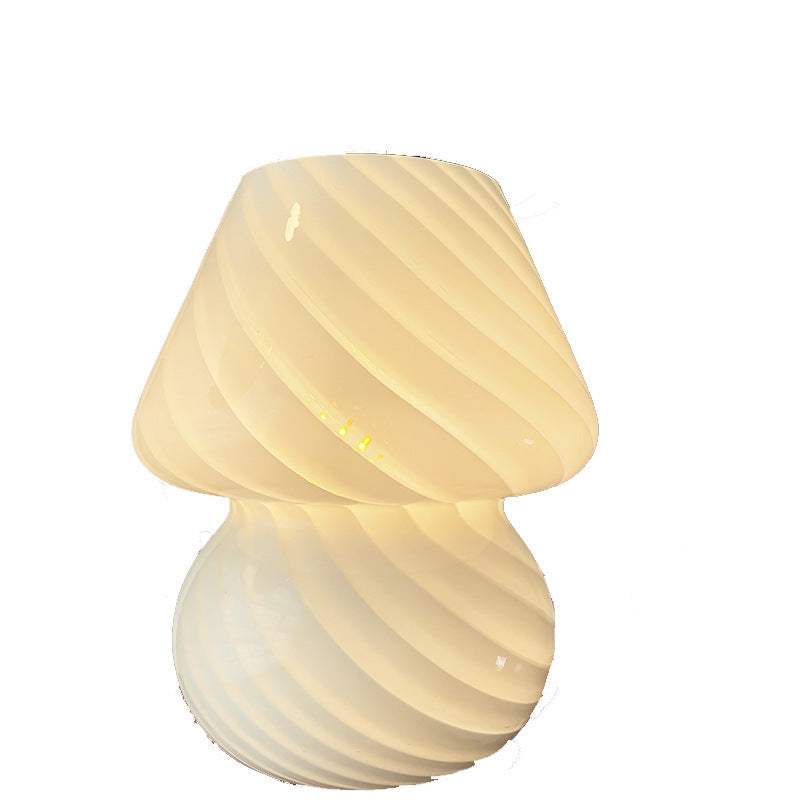 Bedside Lamp Nordic Style Glass Table Lamp Retro Bedroom Lamp Striped white 0 - Tophatter Daily Deals