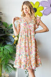 Heimish Full Size Floral Ruffled V-Neck Dress Casual Dresses - Tophatter Daily Deals