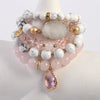 Women's Natural Pink Crystal Glass Crystal Cluster Bracelet Bracelets - Tophatter Daily Deals