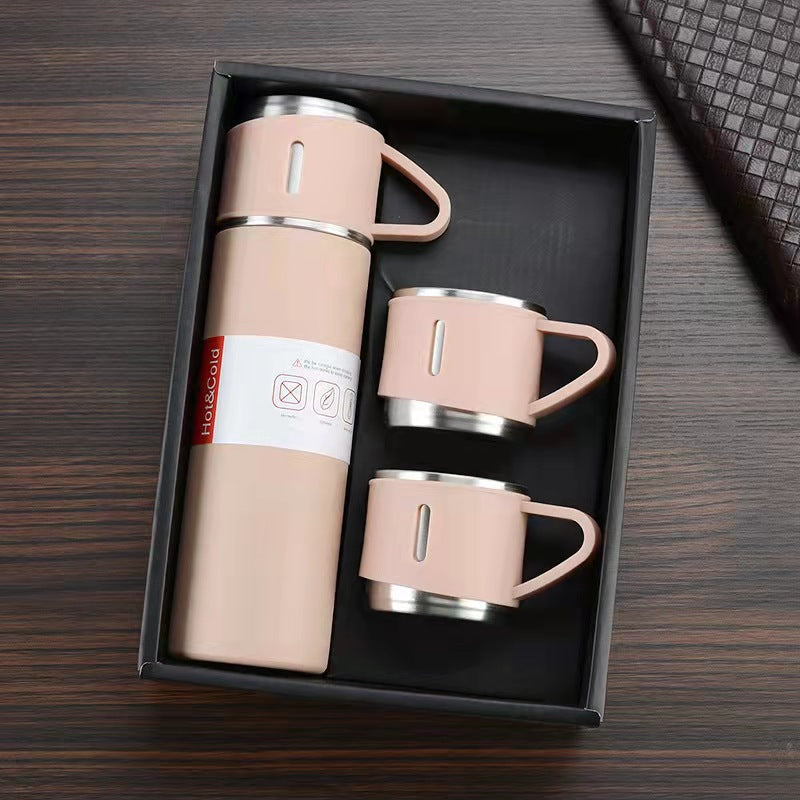 Business Gift Set Company Gift Event Stainless Steel Vacuum Flask Suit pink 500ML 0 - Tophatter Daily Deals