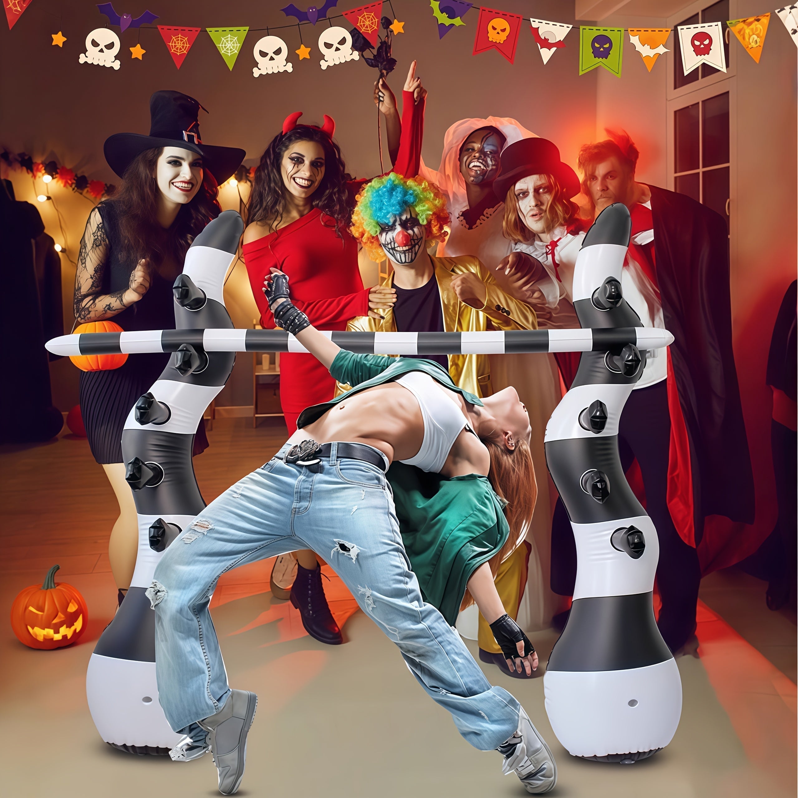 Inflatable Limbo Party Set Sandworm Halloween - Tophatter Daily Deals