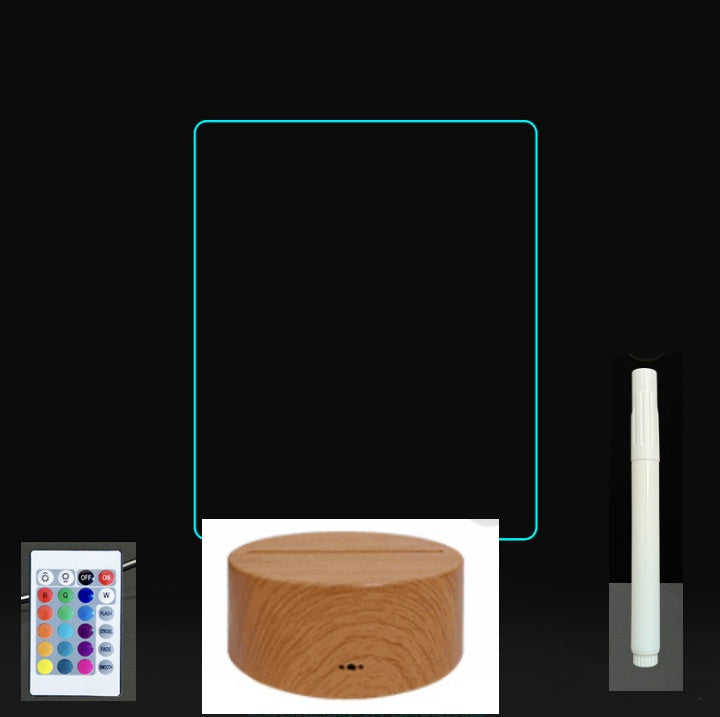 3D Acrylic Board Handwriting Message Board LED Light Style4 Wood grain B 0 - Tophatter Daily Deals