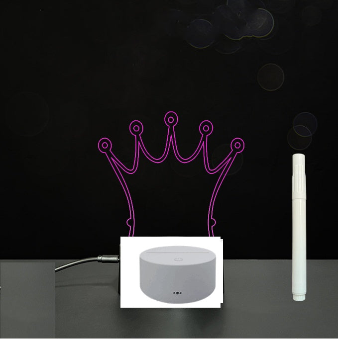 3D Acrylic Board Handwriting Message Board LED Light Style5 White A 0 - Tophatter Daily Deals