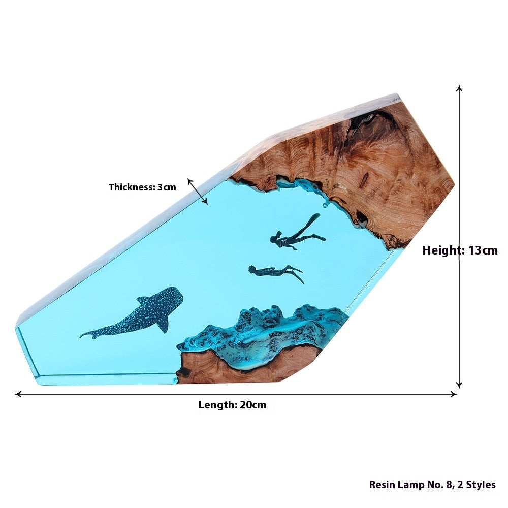 Dive Moment Resin Lamp Shark Bay Descent Decor - Tophatter Daily Deals