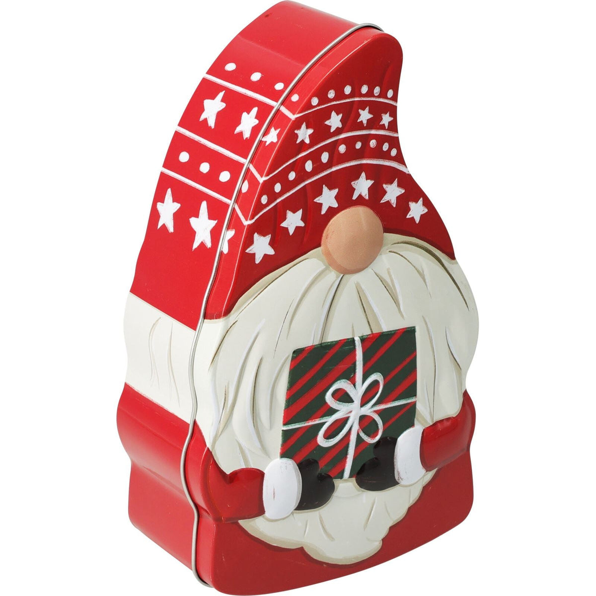 Christmas Gonk Storage Tin | Kitchen Food Tin Festive Santa Gnome Tin Tin - Tophatter Daily Deals