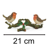 Winter Robins Christmas Tealight Holder | Festive Holly Candle Holder - 21cm Candle Holder - Tophatter Daily Deals