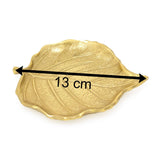 Elegant Gold Metal Leaf Trinket Dish | Aluminium Storage Display Vanity Tray | Botanical Jewellery Plate Trinket Dish - Tophatter Daily Deals