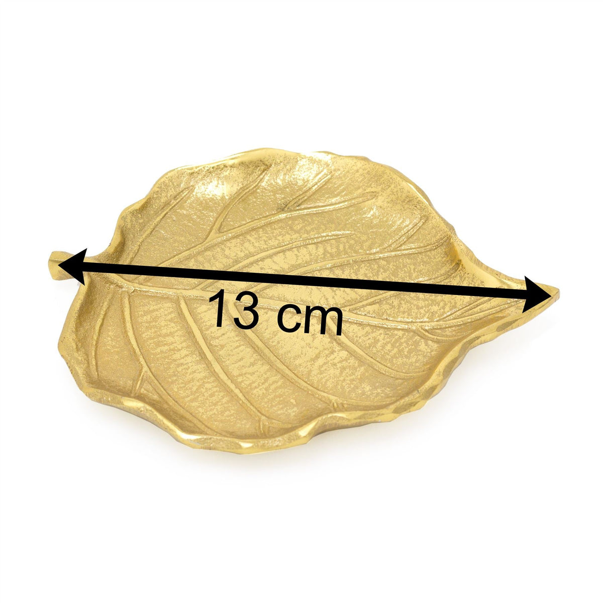 Elegant Gold Metal Leaf Trinket Dish | Aluminium Storage Display Vanity Tray | Botanical Jewellery Plate Trinket Dish - Tophatter Daily Deals
