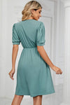 V-Neck Puff Sleeve Dress Casual Dresses - Tophatter Daily Deals