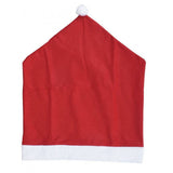 2 Piece Christmas Chair Covers Santa Hat Chair Back Covers | Christmas Fabric Santa Seat Covers Slips | Chair Covers Red And White Santa Hat Chair Covers