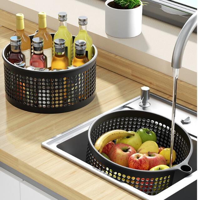 360 Degree Rotating Kitchen Multifunctional Round Vegetable Shelf 0 - Tophatter Daily Deals
