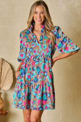 Notched Balloon Sleeve Mini Dress Casual Dresses - Tophatter Daily Deals