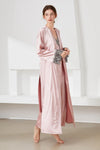 Contrast Lace Trim Satin Night Dress and Robe Set Loungewear Sets - Tophatter Daily Deals