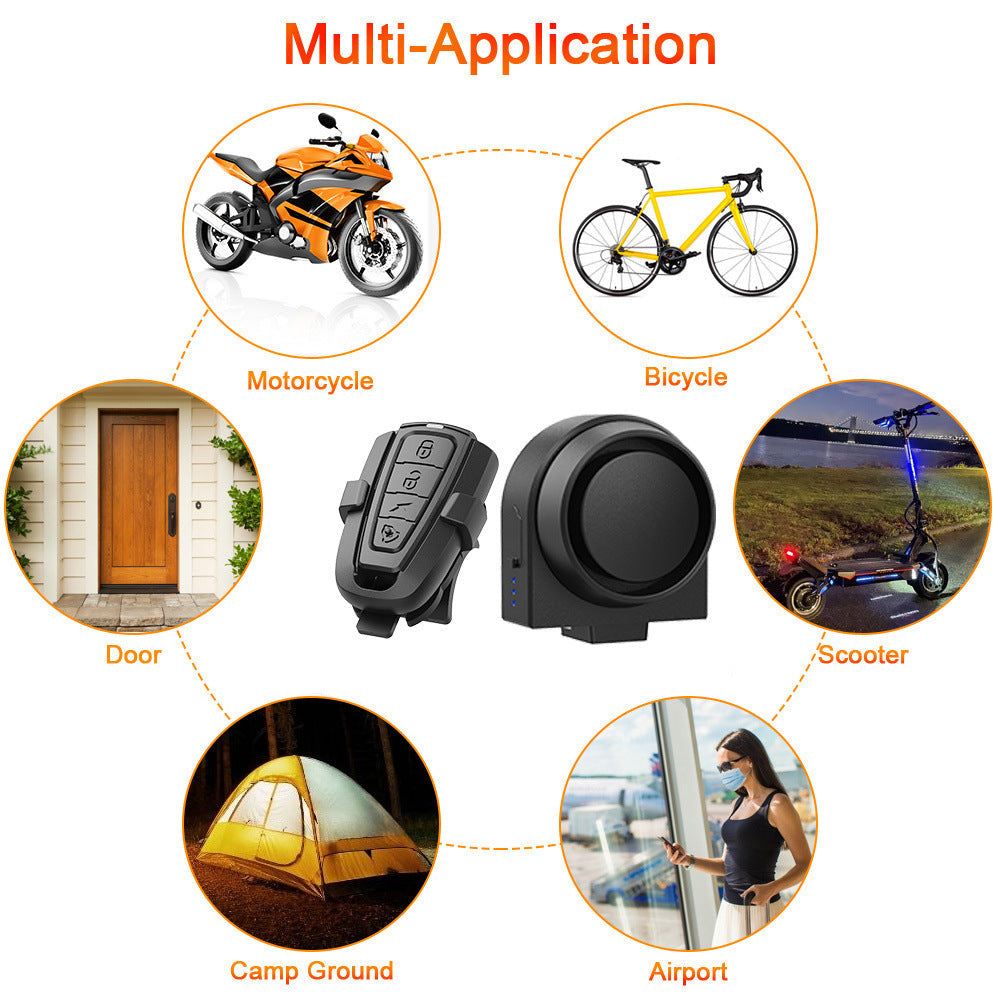 Bicycle Motorcycle Alarm Rechargeable Multifunctional 0 - Tophatter Daily Deals