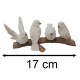 Winter Birds on Branch Figurine | 5 Birds Wildlife Christmas Ornament - 15cm Ornament - Tophatter Daily Deals