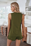 Round Neck Tank and Shorts Lounge Set Loungewear Sets - Tophatter Daily Deals