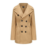 Warm Men's Wool Coat - Double Breasted, Structured For Winter Khaki 3D Changing Face Moving Picture Frame - Tophatter Daily Deals