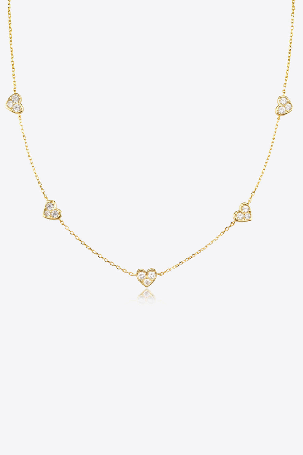 Inlaid Zircon Heart Necklace White One Size Necklaces - Tophatter Daily Deals