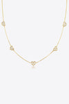 Inlaid Zircon Heart Necklace White One Size Necklaces - Tophatter Daily Deals