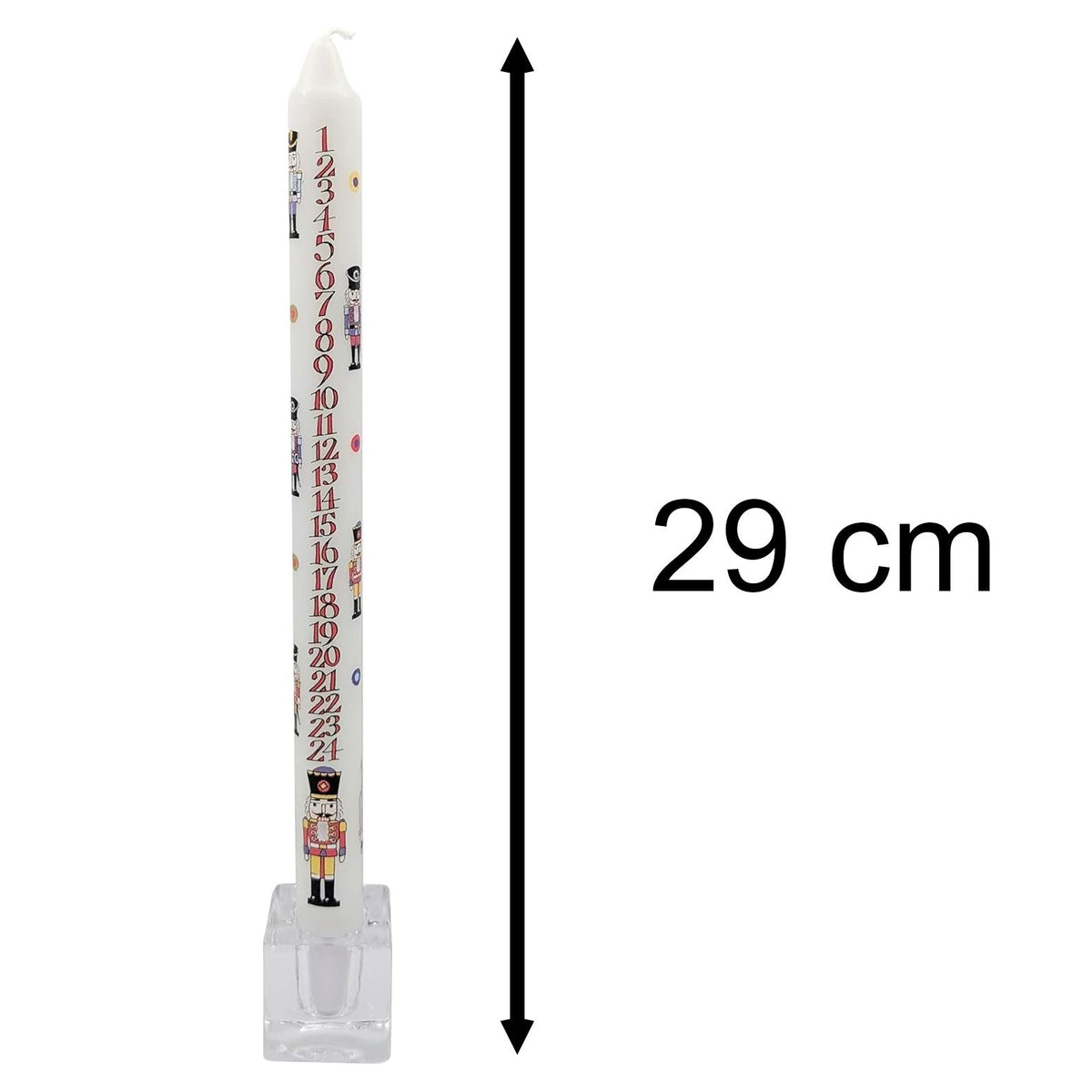 Nutcracker Soldier Advent Dinner Candle | Christmas Calendar Candle - 29cm Advent Candle - Tophatter Daily Deals