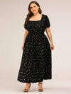 Plus Size Polka Dot Square Neck Dress Casual Dresses - Tophatter Daily Deals